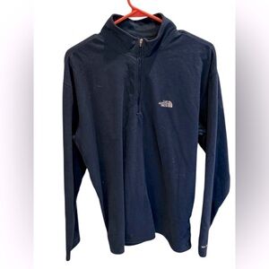 The North Face Men’s Navy Blue Quarter-Zip Pullover Fleece Hiking Walking Large